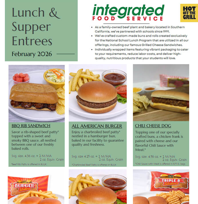 Lunch & Supper Entrees Feb.2026